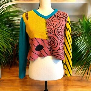 DISNEY’S The Nightmare Before Christmas Sally-Inspired Patchwork Sweater - Small